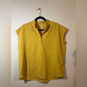 Figs Technical Collection Rafaela Citrine Yellow Oversized Scrub Top Size Small